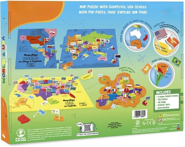 🌍 World Map & USA Map Puzzle Set
