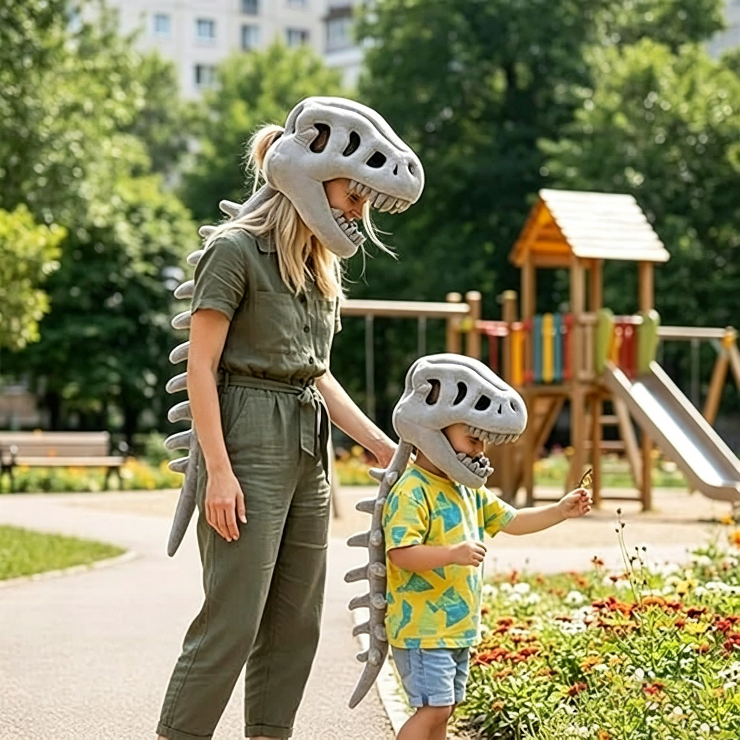  3D Realistic Dinosaur Skeleton Costume Headgear