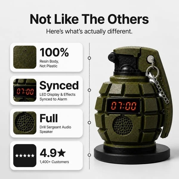 🔥💣Grenade Alarm Clock