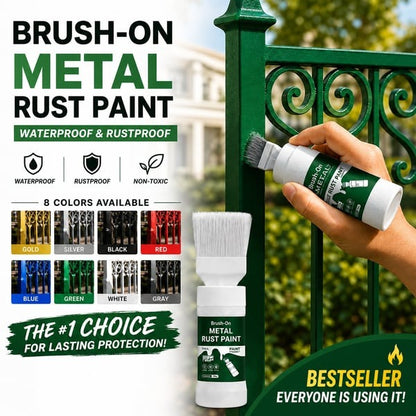 🎨 Water-Based Metallic Silver Paint with Built-in Brush