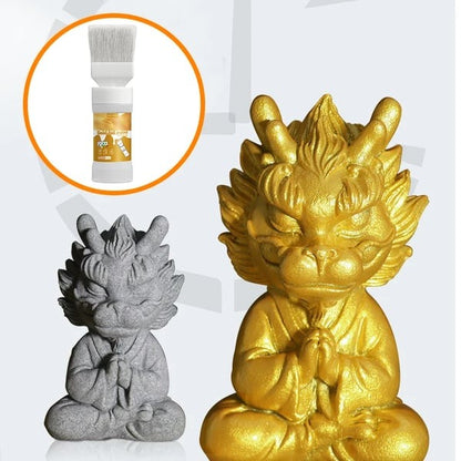 🎨 Water-Based Metallic Silver Paint with Built-in Brush