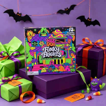 Nee Doh Halloween Set of 13 Funky Frights Squish OWeen Countdown Needoh NEW 2026
