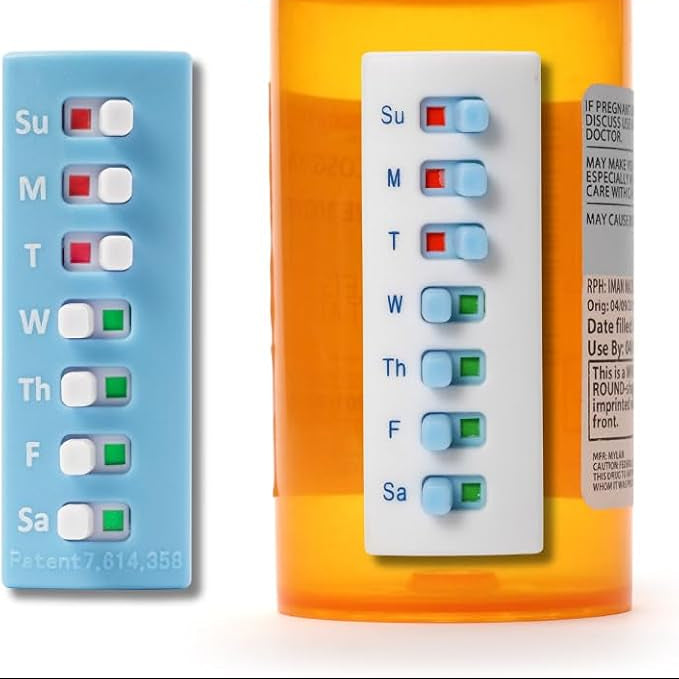 Take‑n‑Slide Medication Tracker Reusable for 12 + Refills