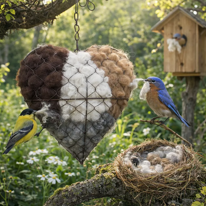 Handcrafted Bird Nest Heart Made from Alpaca Fibers