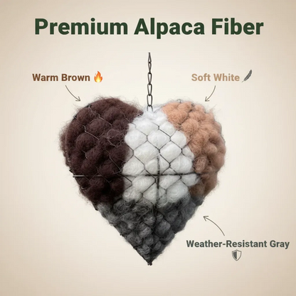 Handcrafted Bird Nest Heart Made from Alpaca Fibers