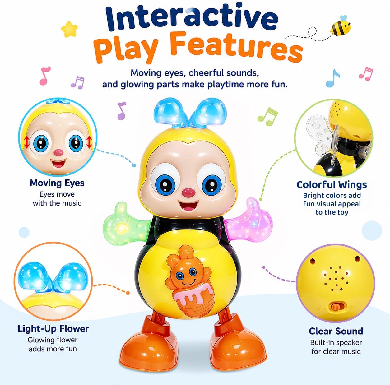 🐝Electric Dancing Bee Toy – Interactive Light & Music Fun