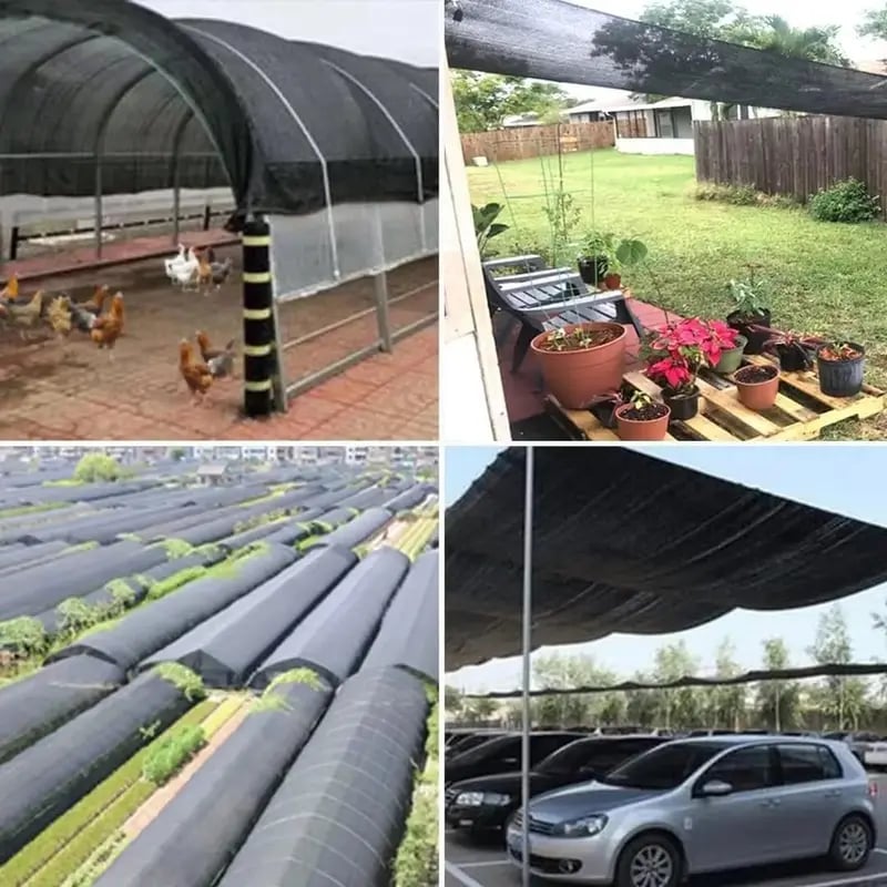 ⛅ Black 90% Blackout Fabric, UV Protection Shade Net with Reinforced Rivets