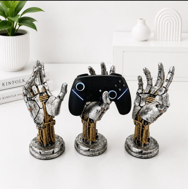 Cyberpunk Gaming Robot Hand  Controller Holder