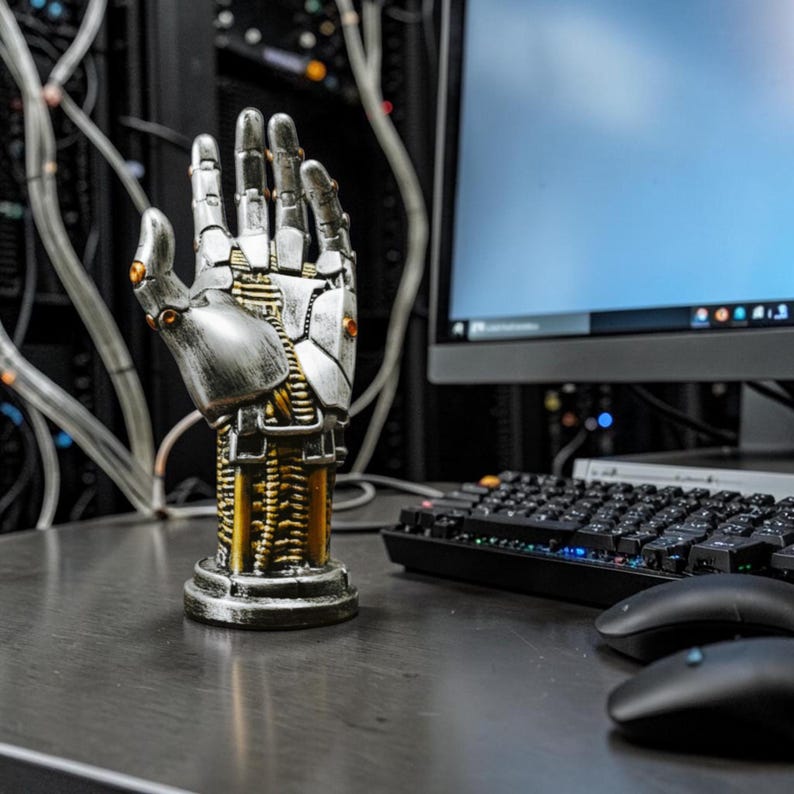 Cyberpunk Gaming Robot Hand  Controller Holder