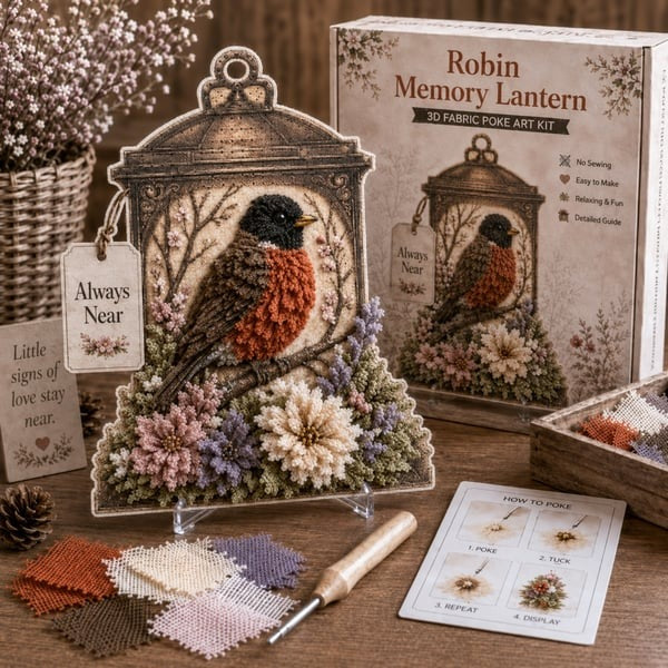 🔥 Always Near 3D Fabric Poke Art Memory Lantern Kit
