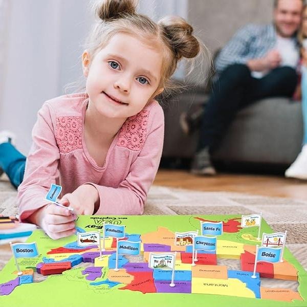 🌍 World Map & USA Map Puzzle Set