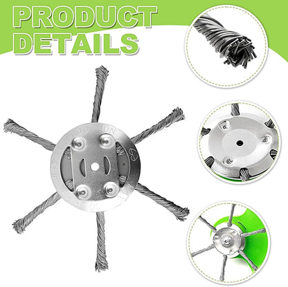 Durable 6-Teel Wire Grass Removal Wheel