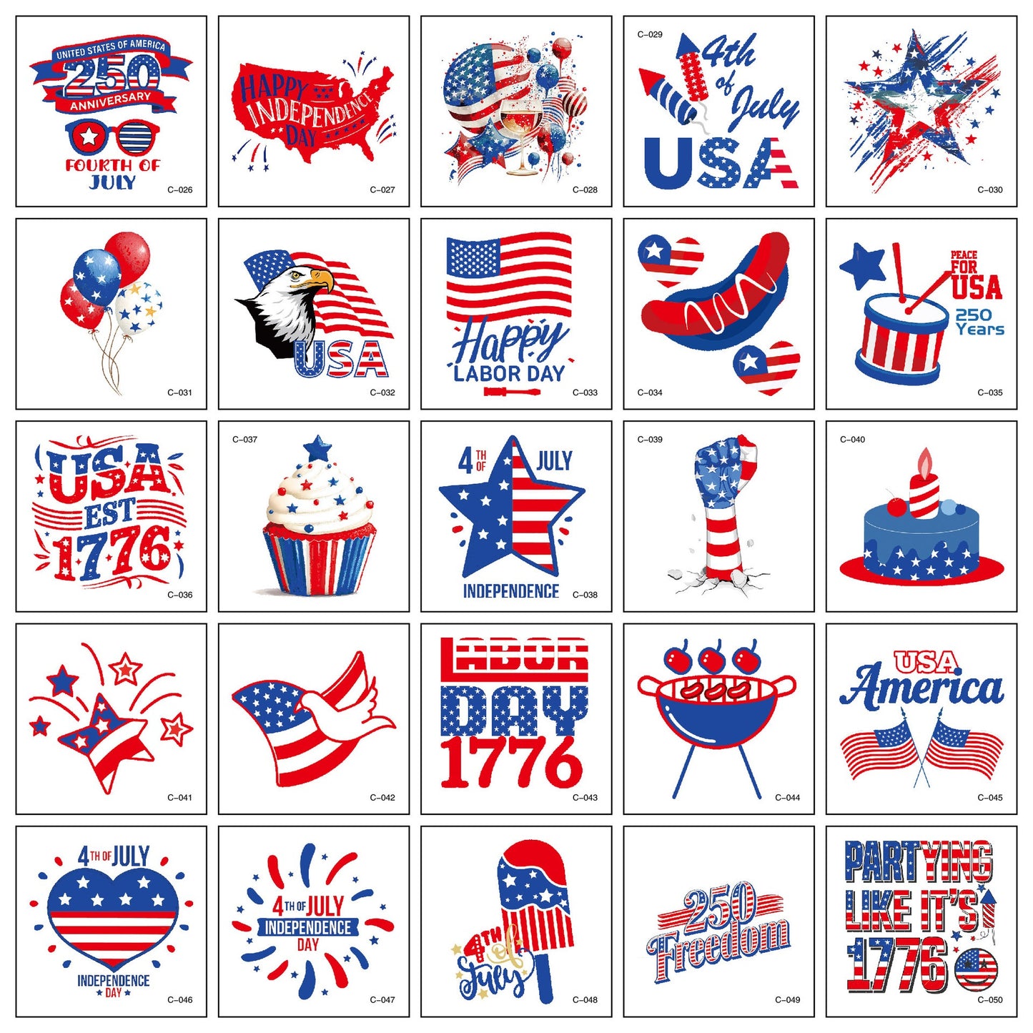 250th US Independence & 2026 World Cup National Flag  Tattoos