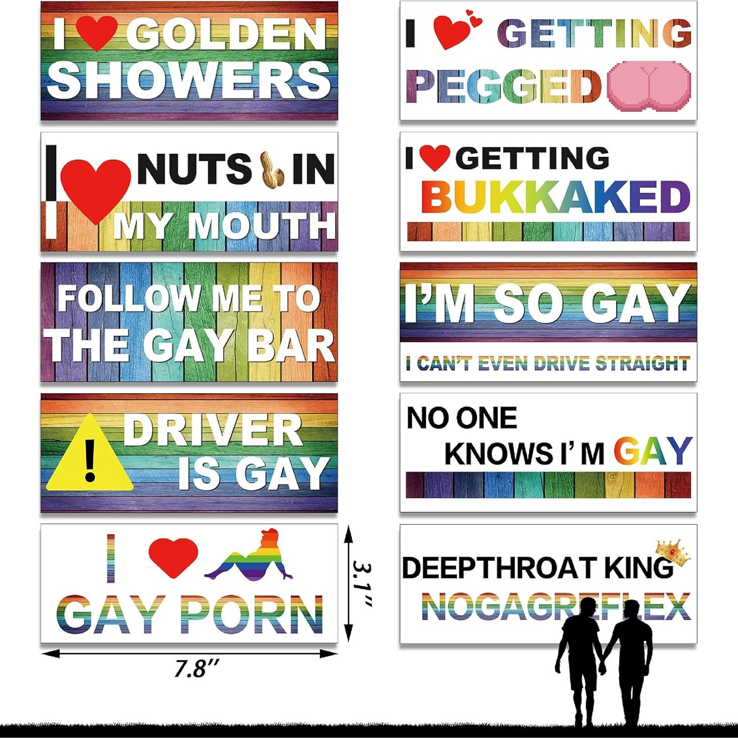 10 Pcs Magnetic Funny Stickers