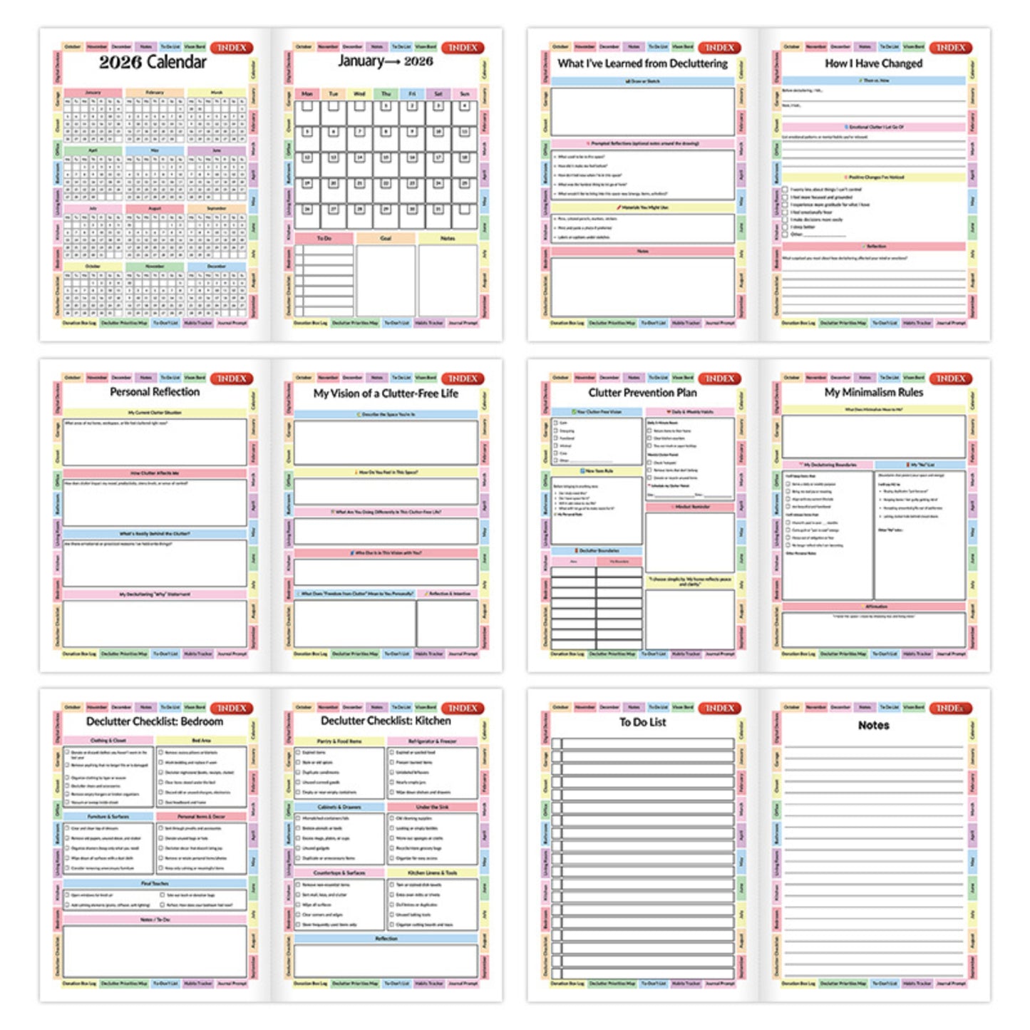 2026 Declutter Journal Workbook 