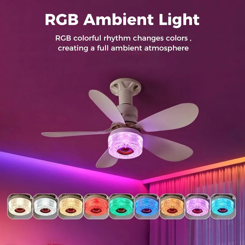 Smart 3-in-1 Ceiling Fan – RGB Light & Bluetooth Speaker