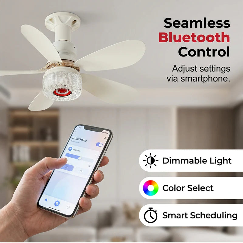 Smart 3-in-1 Ceiling Fan – RGB Light & Bluetooth Speaker