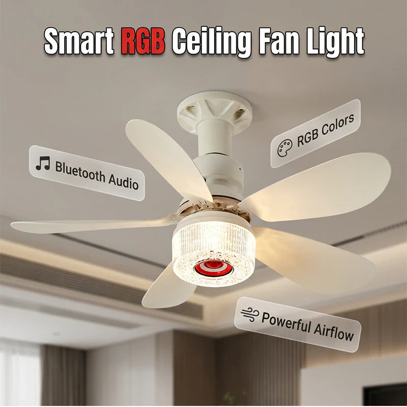 Smart 3-in-1 Ceiling Fan – RGB Light & Bluetooth Speaker