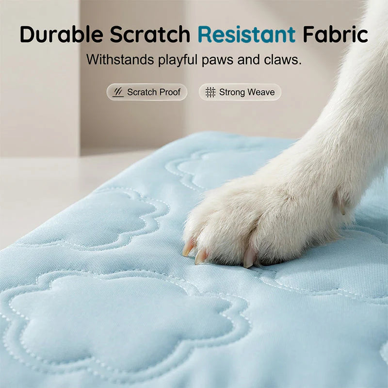 Pressure-Activated Cooling Pad – Non-Toxic Ice Silk Mat for Dogs & Cats