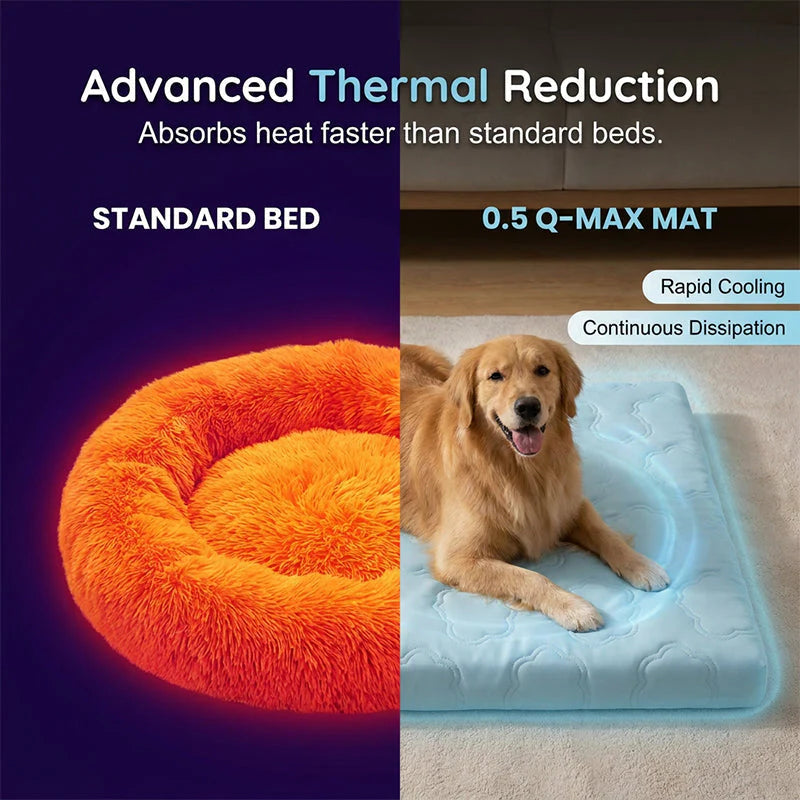 Pressure-Activated Cooling Pad – Non-Toxic Ice Silk Mat for Dogs & Cats