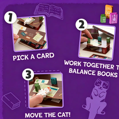Bookshelf Balance Game – Strategy Stacking Board Game