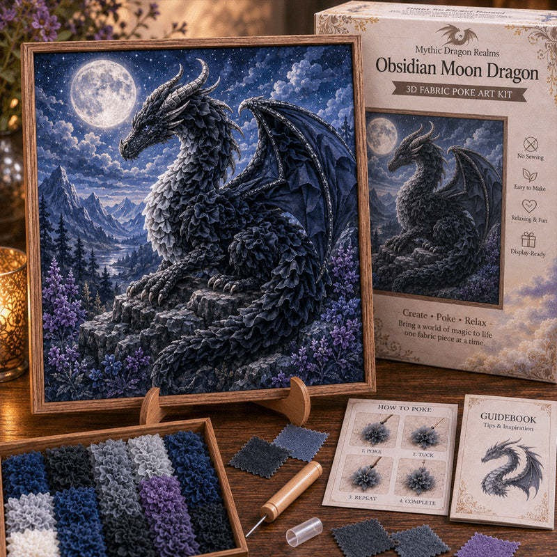 Mythic Dragon Realms 3D Fabric Poke Art Kit