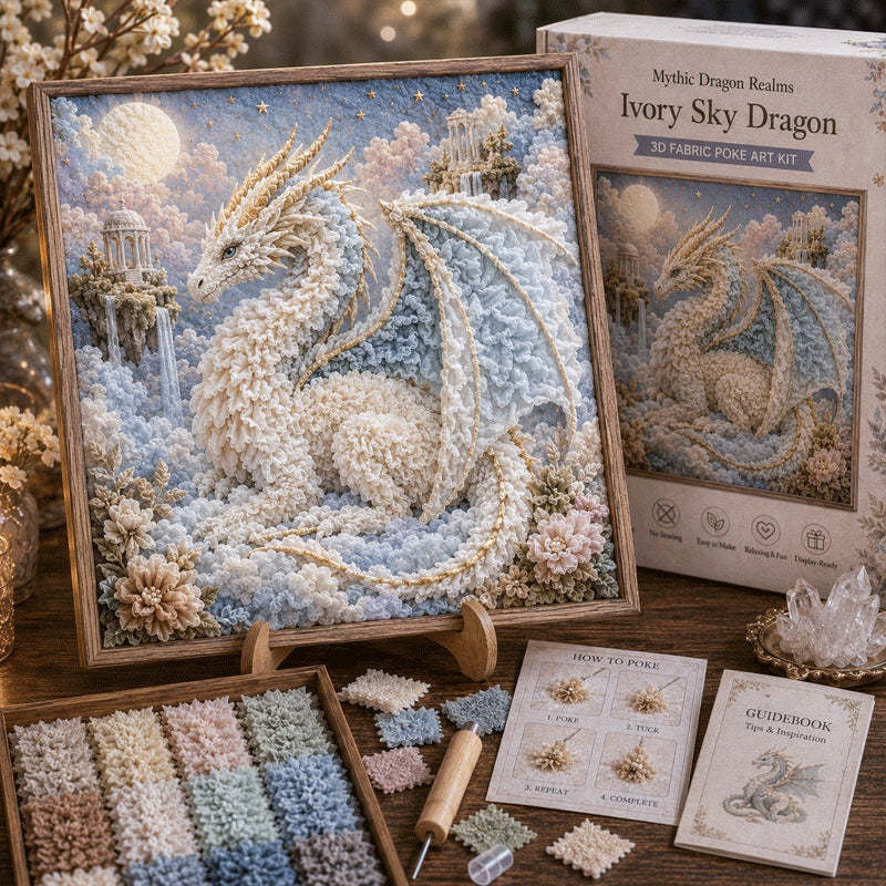 Mythic Dragon Realms 3D Fabric Poke Art Kit