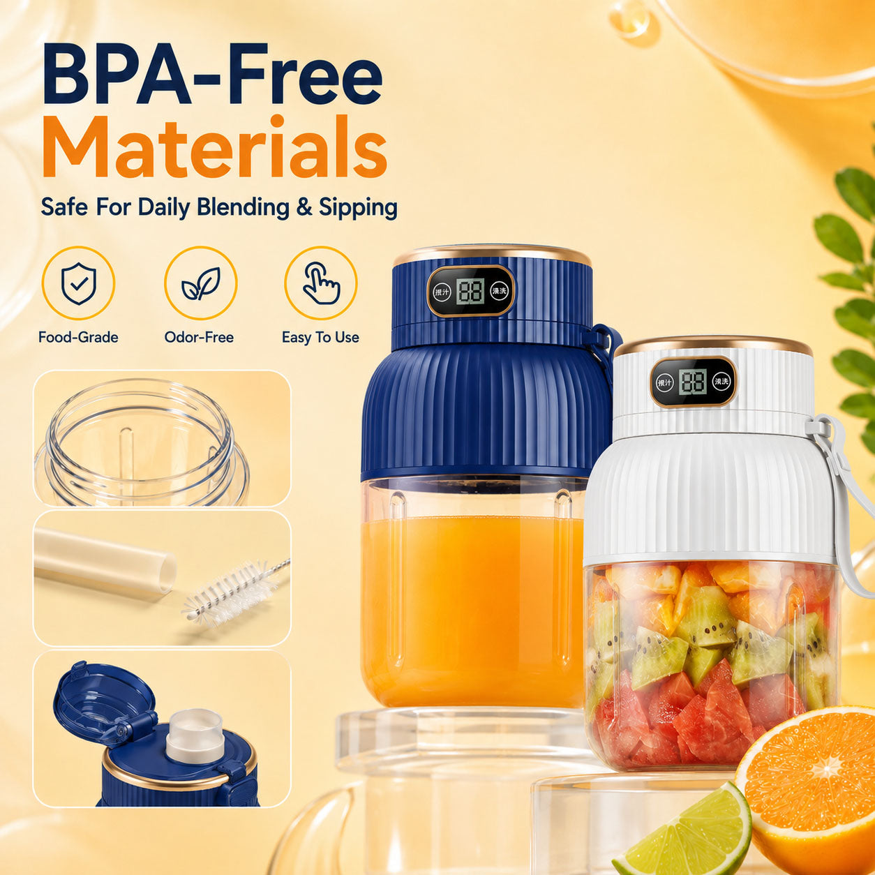 600ml Portable Electric Juicer Blender – Fresh Juice, Smoothies & Shakes Anywhere