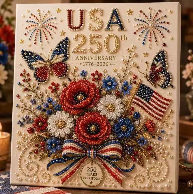 USA 250th Anniversary DIY Pearl Painting Art